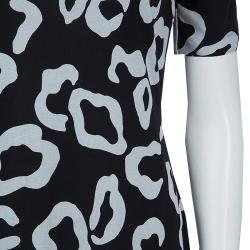 Pre Owned Diane von Furstenberg Black and White Cyrano Dress M