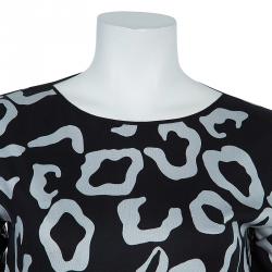 Pre Owned Diane von Furstenberg Black and White Cyrano Dress M