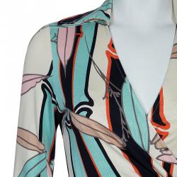 Pre Owned Diane von Furstenberg Multicolor Rona Wrap Around Dress S/M