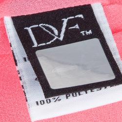 Pre Owned Diane Von Furstenberg Pink and Black Loranne Sleeveless Dress M