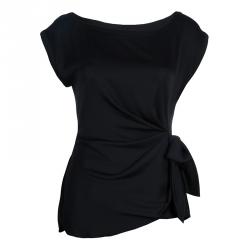 Pre Owned Diane von Furstenberg Black Belted Top S