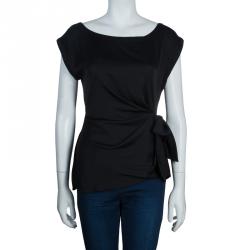Pre Owned Diane von Furstenberg Black Belted Top S