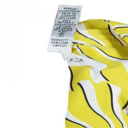 Pre Owned Diane von Furstenberg Yellow Print Tassel Tie-up Tunic Dress M