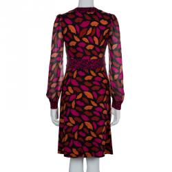 Pre Owned Diane von Furstenberg Leyah Combo Silk Dress S
