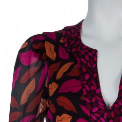 Pre Owned Diane von Furstenberg Leyah Combo Silk Dress S