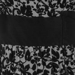 Pre Owned Diane Von Furstenberg Monochrome Floral Print Myrte Wrap Dress  S