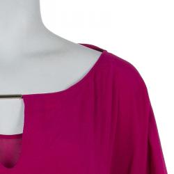 Pre Owned Diane Von Furstenberg Fuschia Beonica Dress L