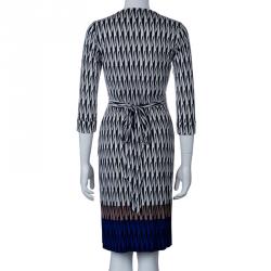 Pre Owned Diane Von Furstenberg New Julian Two Printed Wrap Dress S