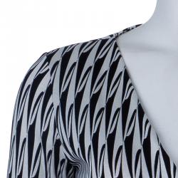 Pre Owned Diane Von Furstenberg New Julian Two Printed Wrap Dress S