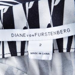 Pre Owned Diane Von Furstenberg New Julian Two Printed Wrap Dress S