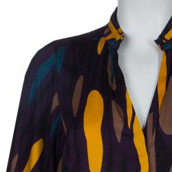 Pre Owned Diane Von Furstenberg Multicolor Printed Silk Karia Blouse M