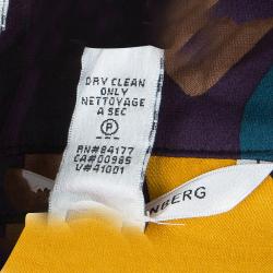 Pre Owned Diane Von Furstenberg Multicolor Printed Silk Karia Blouse M