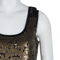 Pre Owned Diane Von Furstenberg Bronze Sequin Chika Dress S