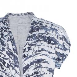 Pre Owned Diane Von Furstenberg Mindy Monochrome Marble Wrap Dress L