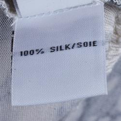 Pre Owned Diane Von Furstenberg Mindy Monochrome Marble Wrap Dress L