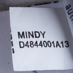 Pre Owned Diane Von Furstenberg Mindy Monochrome Marble Wrap Dress L