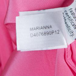 Pre Owned Diane Von Furstenberg Hot Pink Marianna Silk Shirt Dress M