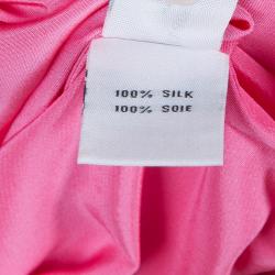 Pre Owned Diane Von Furstenberg Hot Pink Marianna Silk Shirt Dress M