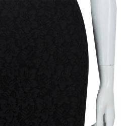 Pre Owned Diane Von Furstenberg Black Lace Scalloped Bottom Scotia Skirt L