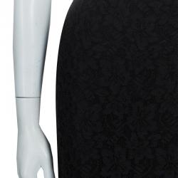 Pre Owned Diane Von Furstenberg Black Lace Scalloped Bottom Scotia Skirt L