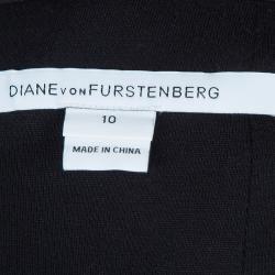 Pre Owned Diane Von Furstenberg Black Lace Scalloped Bottom Scotia Skirt L