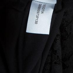 Pre Owned Diane Von Furstenberg Black Lace Scalloped Bottom Scotia Skirt L