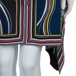 Pre Owned Diane Von Furstenberg Multicolor Striped Silk Belted Denisa Kaftan M