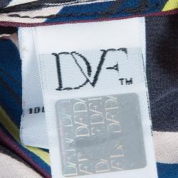 Pre Owned Diane Von Furstenberg Multicolor Striped Silk Belted Denisa Kaftan M