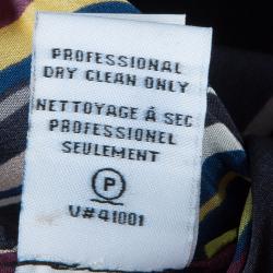 Pre Owned Diane Von Furstenberg Multicolor Striped Silk Belted Denisa Kaftan M