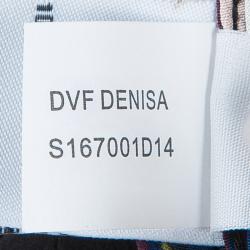 Pre Owned Diane Von Furstenberg Multicolor Striped Silk Belted Denisa Kaftan M