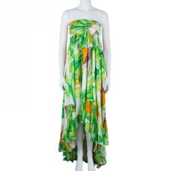 Pre Owned Diane Von Furstenberg Kuala Tropical Print Silk Maxi Dress S