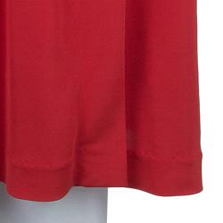 Pre Owned Diane Von Furstenberg Red Faux Wrap Jersey Long Sleeve Deianira Tassel Dress L