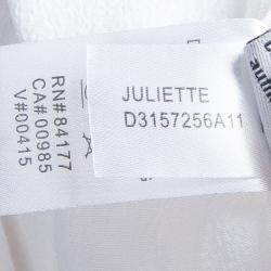 Pre Owned Diane Von Furstenberg White Crepe Draped Front Juliette Belted Dress L