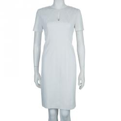 Pre Owned Diane Von Furstenberg White Short Sleeve Kader Dress L