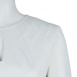 Pre Owned Diane Von Furstenberg White Short Sleeve Kader Dress L