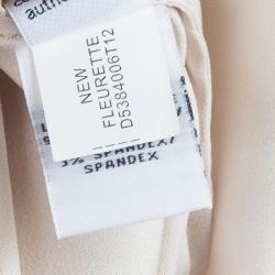 Pre Owned Diane Von Furstenberg Beige Silk New Fleurette Kimono Dress S