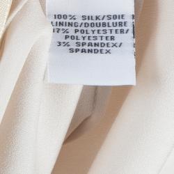 Pre Owned Diane Von Furstenberg Beige Silk New Fleurette Kimono Dress S