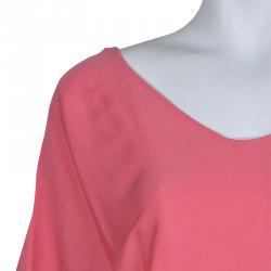 Pre Owned Diane von Furstenberg Pink Colorblock Silk Edna Dress S