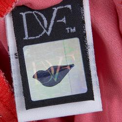 Pre Owned Diane von Furstenberg Pink Colorblock Silk Edna Dress S