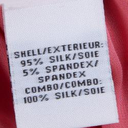 Pre Owned Diane von Furstenberg Pink Colorblock Silk Edna Dress S