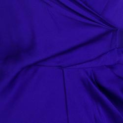 Pre Owned Diane Von Furstenberg Blue Silk Draped Annika Wrap Dress M