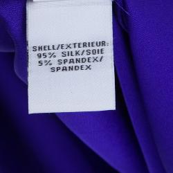 Pre Owned Diane Von Furstenberg Blue Silk Draped Annika Wrap Dress M