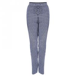 Pre Owned Diane Von Furstenberg Benett Two Print Monochrome Printed Silk Pants L