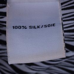 Pre Owned Diane Von Furstenberg Benett Two Print Monochrome Printed Silk Pants L