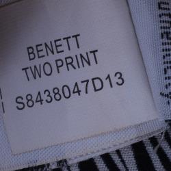 Pre Owned Diane Von Furstenberg Benett Two Print Monochrome Printed Silk Pants L