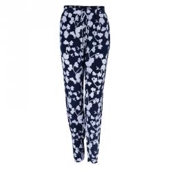 Pre Owned Diane Von Furstenberg Benett Orchid Silk Tapered Pants L