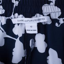 Pre Owned Diane Von Furstenberg Benett Orchid Silk Tapered Pants L