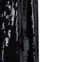 Pre Owned Diane Von Furstenberg Black Sequin Embellished Blazer M