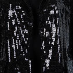 Pre Owned Diane Von Furstenberg Black Sequin Embellished Blazer M