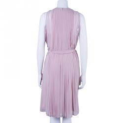 Pre Owned Diane Von Furstenberg Ria Blush Pink Pleated Dress L